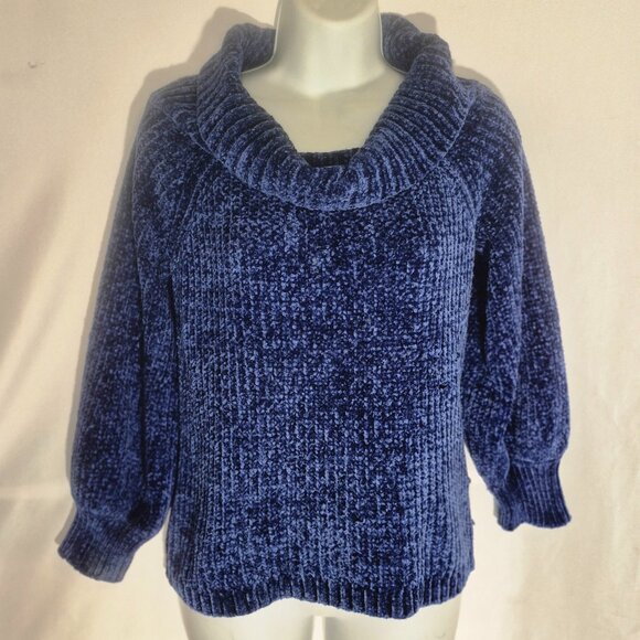 PINK ROSE Pretty Cowl Neck sweater, 2-tone Blue in size small - Picture 1 of 16